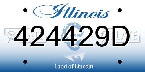 424429D Illinois License Plate