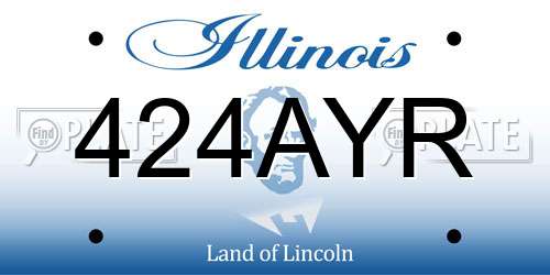 424AYR Illinois License Plate