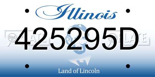 425295D Illinois License Plate