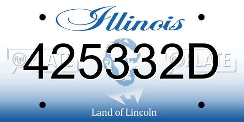 425332D Illinois License Plate