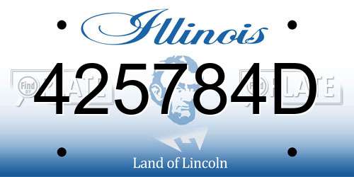425784D Illinois License Plate