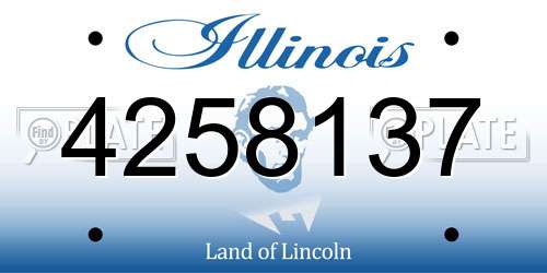 4258137 Illinois License Plate