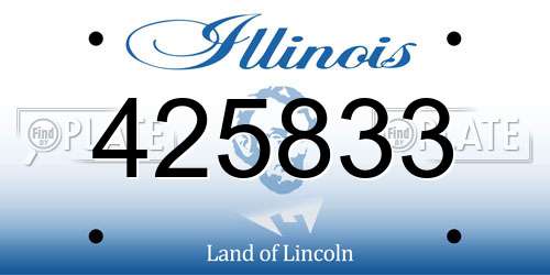 425833 Illinois License Plate
