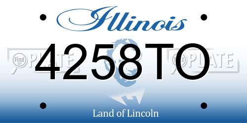 4258TO Illinois License Plate