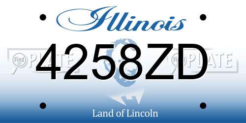 4258ZD Illinois License Plate