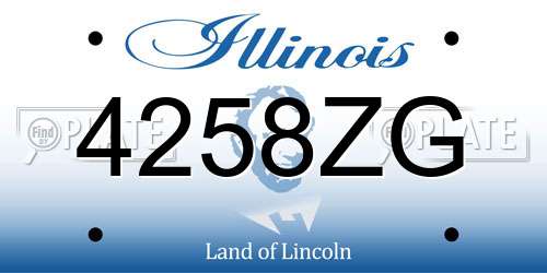 4258ZG Illinois License Plate