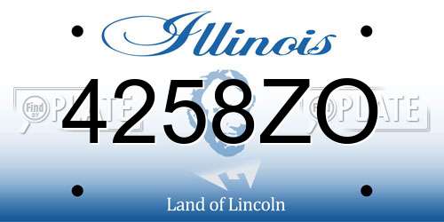 4258ZO Illinois License Plate