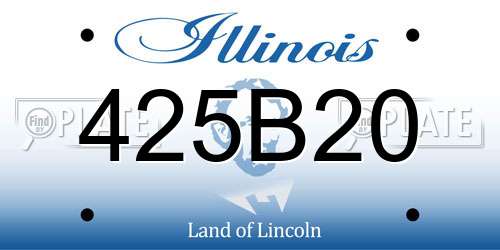425B20 Illinois License Plate