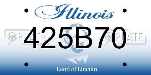 425B70 Illinois License Plate