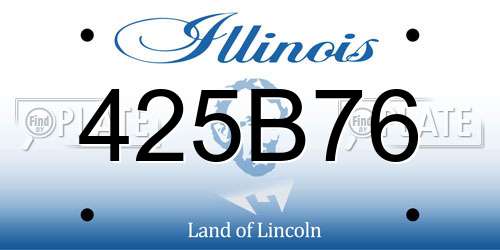 425B76 Illinois License Plate