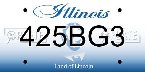 425BG3 Illinois License Plate