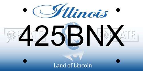 425BNX Illinois License Plate