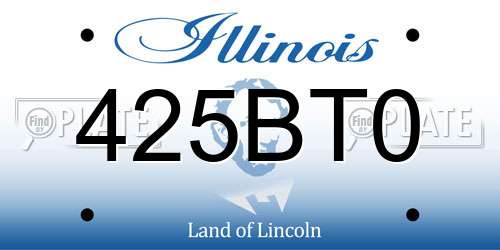 425BT0 Illinois License Plate