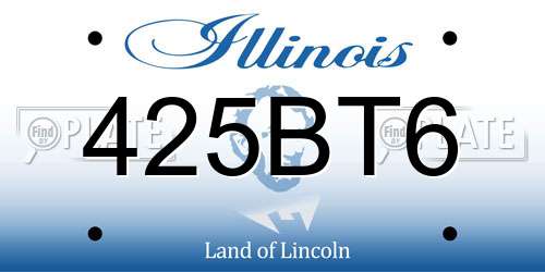 425BT6 Illinois License Plate