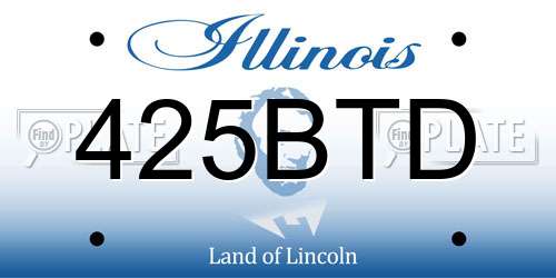 425BTD Illinois License Plate