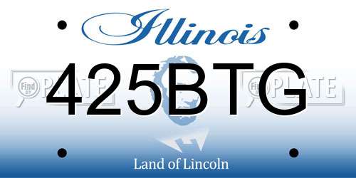 425BTG Illinois License Plate
