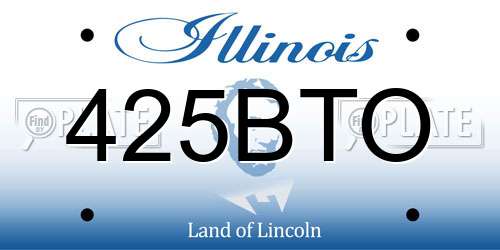 425BTO Illinois License Plate