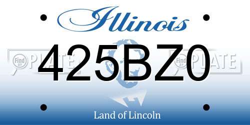 425BZ0 Illinois License Plate
