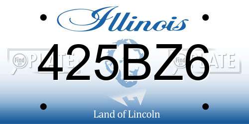 425BZ6 Illinois License Plate