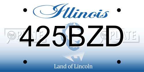 425BZD Illinois License Plate
