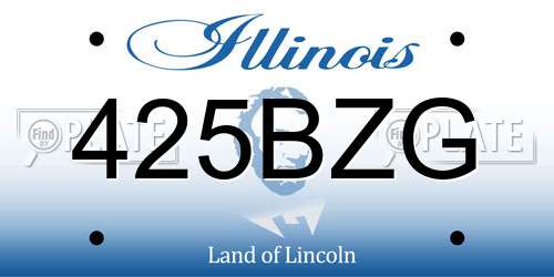 425BZG Illinois License Plate
