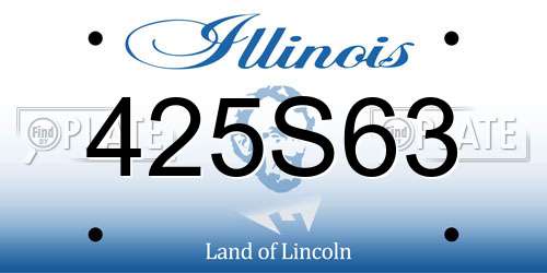 425S63 Illinois License Plate