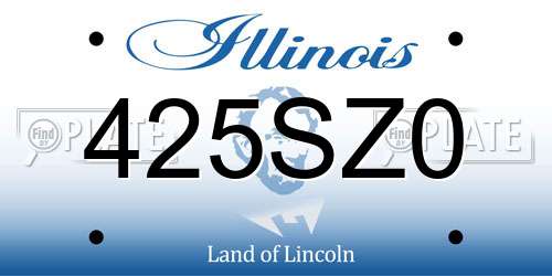 425SZ0 Illinois License Plate