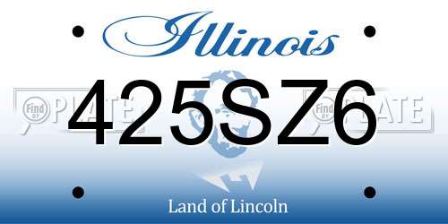 425SZ6 Illinois License Plate