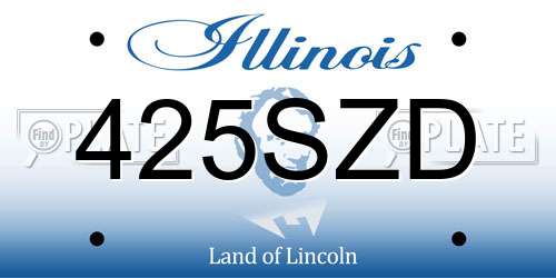 425SZD Illinois License Plate