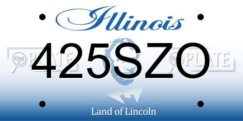 425SZO Illinois License Plate