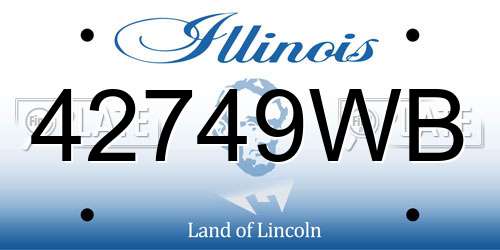 42749WB Illinois License Plate