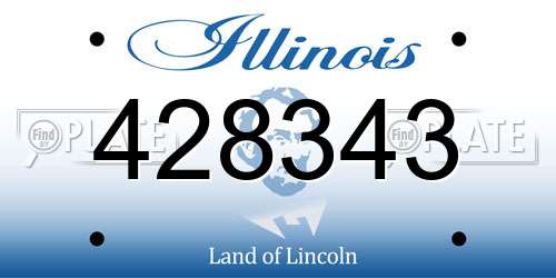 428343 Illinois License Plate