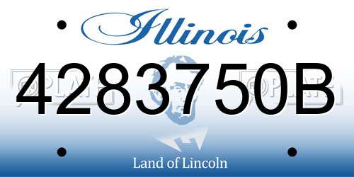4283750B Illinois License Plate
