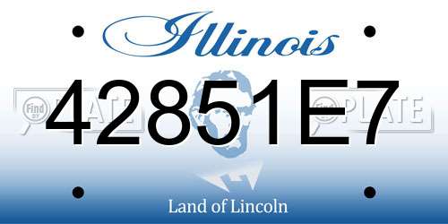 42851E7 Illinois License Plate