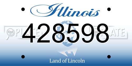 428598 Illinois License Plate