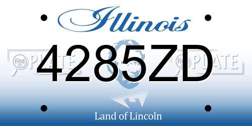 4285ZD Illinois License Plate