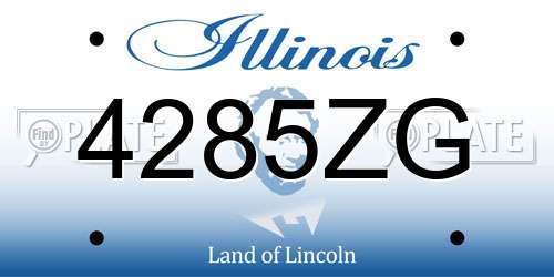 4285ZG Illinois License Plate