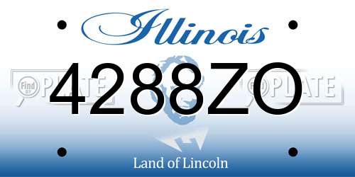 4288ZO Illinois License Plate