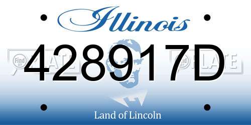 428917D Illinois License Plate