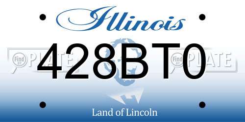 428BT0 Illinois License Plate