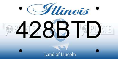 428BTD Illinois License Plate