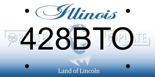 428BTO Illinois License Plate