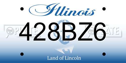 428BZ6 Illinois License Plate
