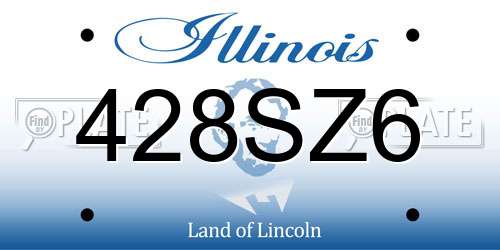 428SZ6 Illinois License Plate