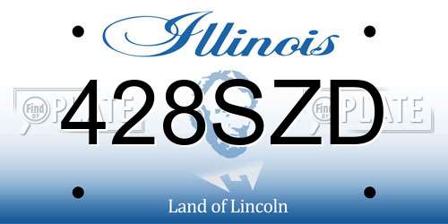 428SZD Illinois License Plate