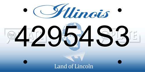 42954S3 Illinois License Plate