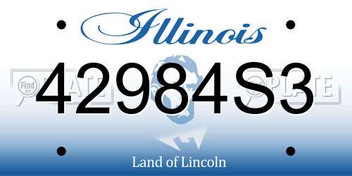 42984S3 Illinois License Plate