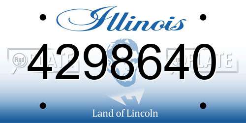 4298640 Illinois License Plate