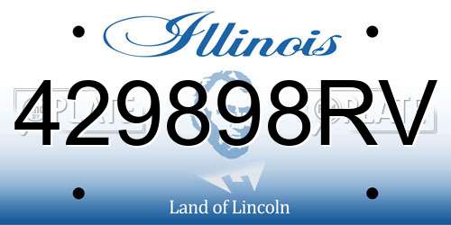 429898RV Illinois License Plate