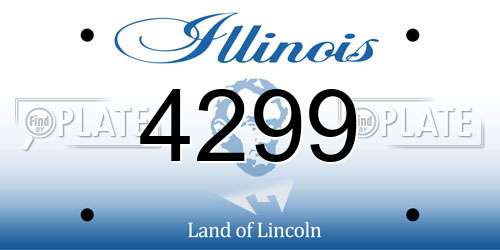 4299 Illinois License Plate